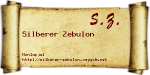 Silberer Zebulon névjegykártya